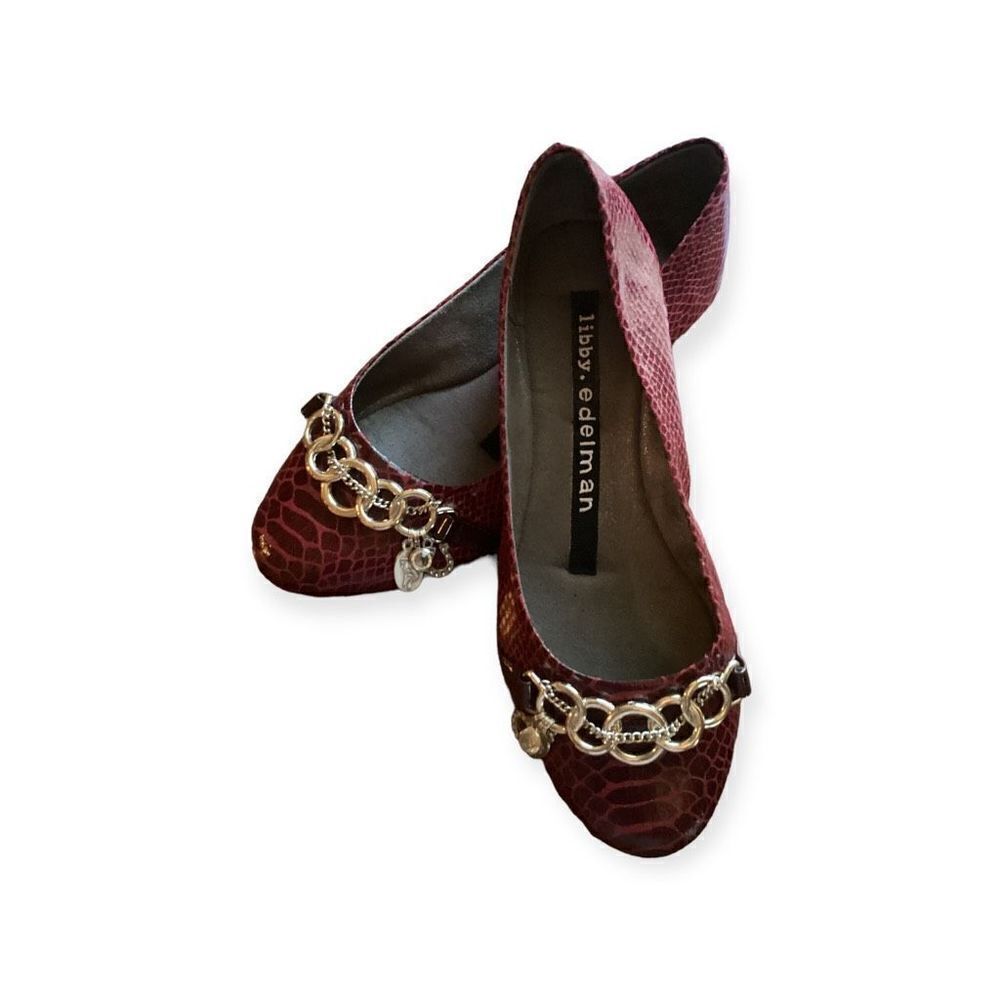 Libby Edelman Amelie Wine Ballet Flats 7 M
